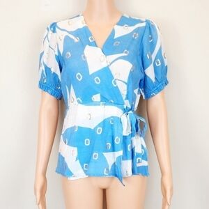 Alex & Parker Wrap Front Short Sleeve Top
